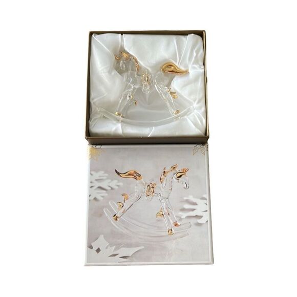 PIER1 GLASS AND GOLD ROCKING HORSE 3.50 “ TALL 1.5 “ W - Picture 3 of 4